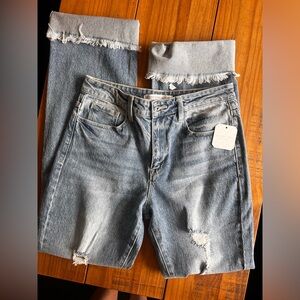 Alter’d State Long Straight Cuffed Mid Rise Jean